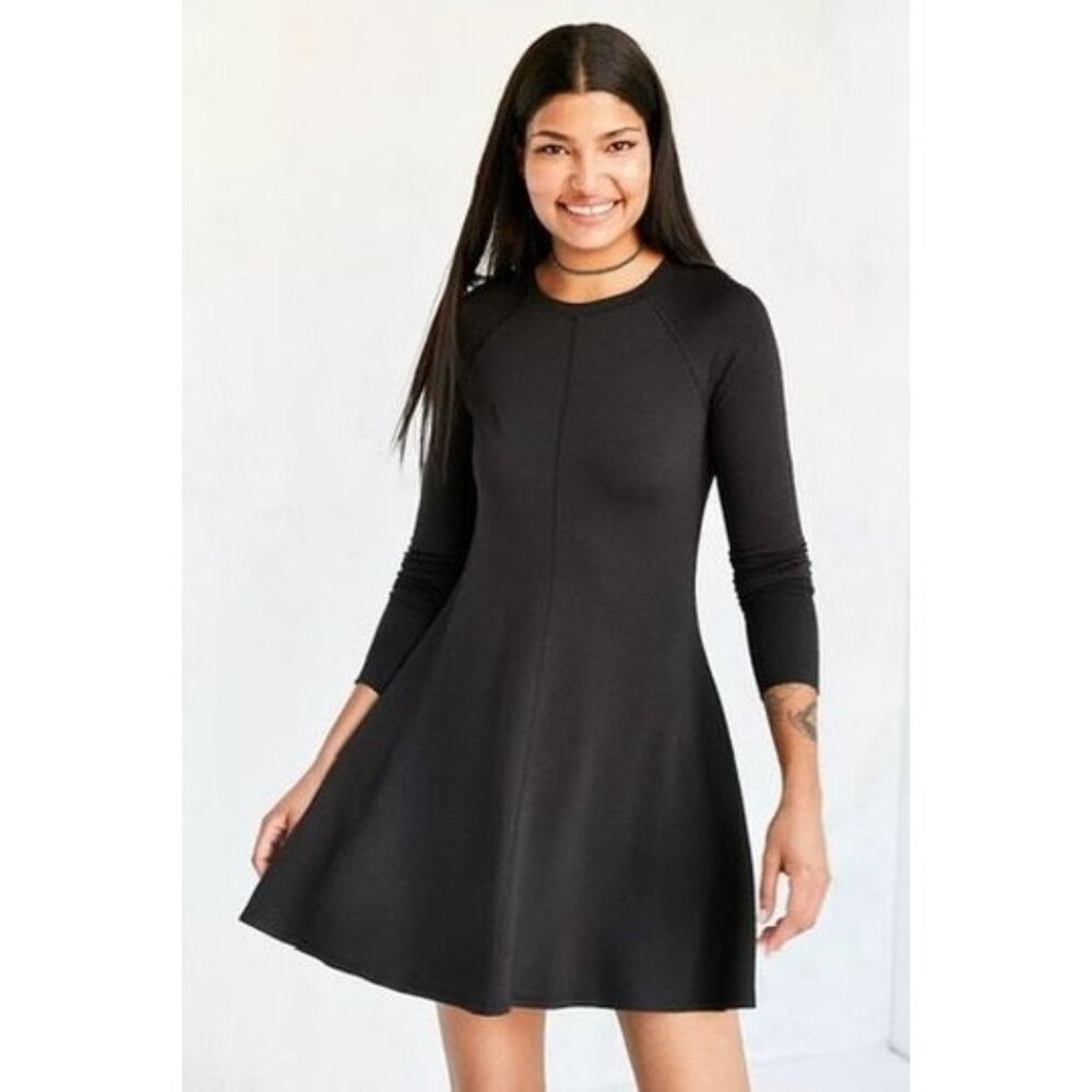 BGD Urban Outfitters small grey outfield long-sleeve sweatshirt mini dress